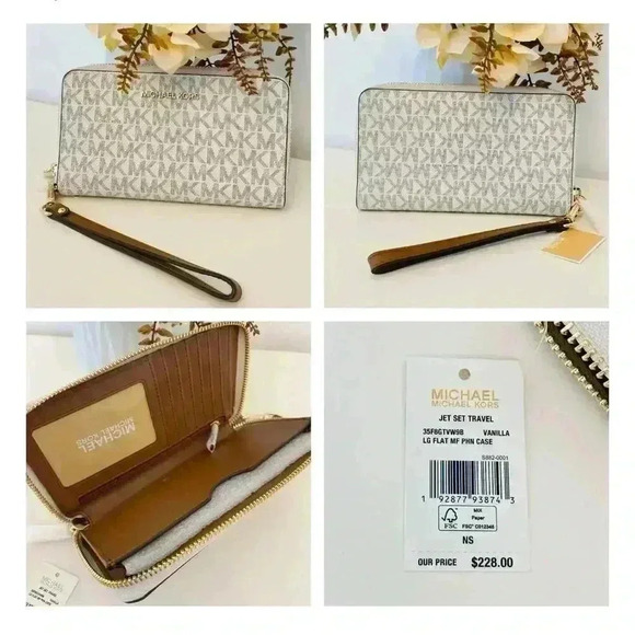 Michael Kors Purse & Wallet Emilia Small Satchel Light Cream MK Signature - Picture 12 of 12